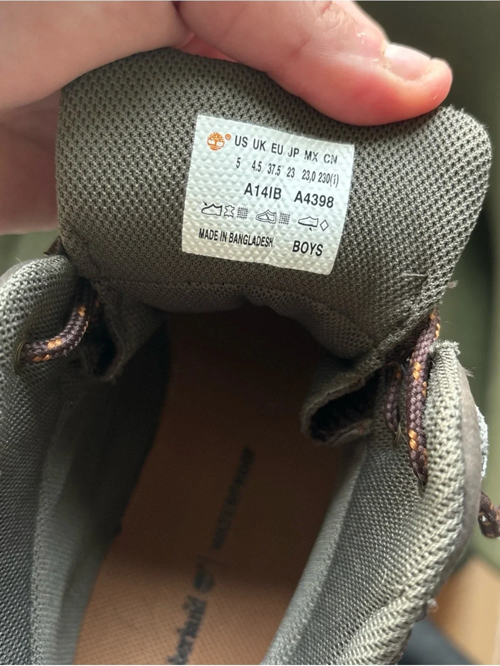 Timberland boys size